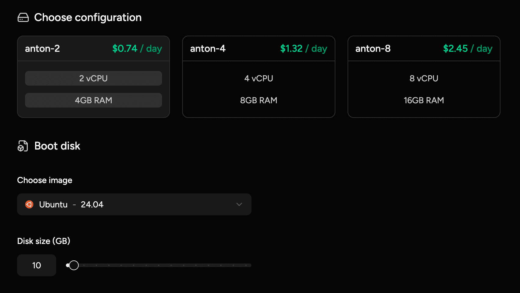 Configure VM settings