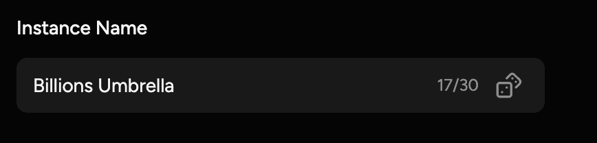 Set instance name
