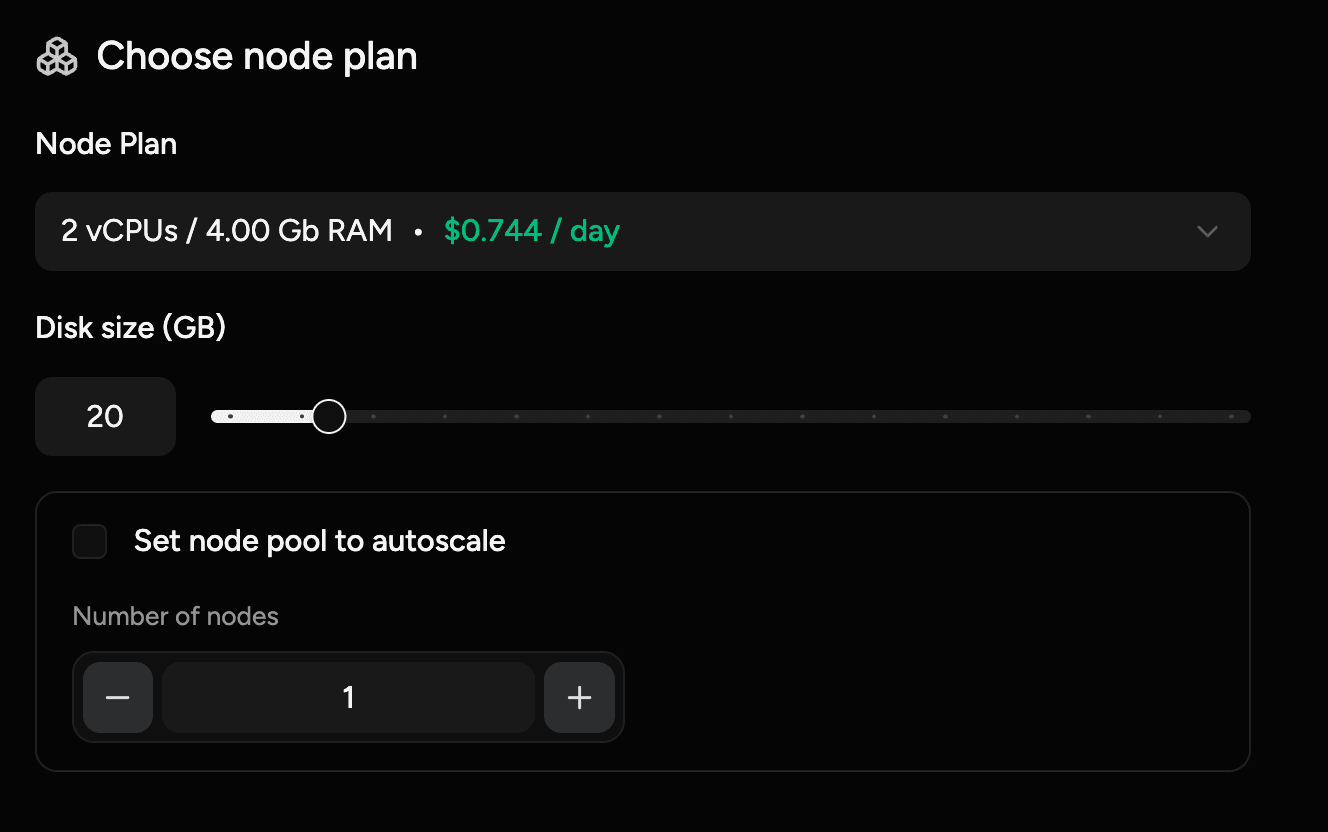 Choose node plan